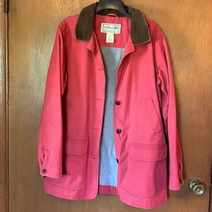 Vtg L.L. Bean Canvas Barn Jacket Women Size Large Chore Coat Flannel Lined